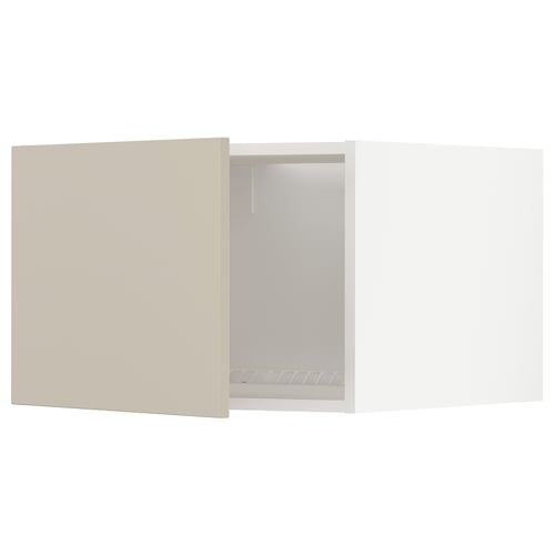 A beige METOD kitchen cabinet with a hinge and a smooth, clean design.