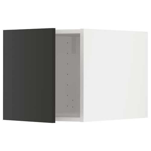 METOD kitchen unit in matte black with right-hinged door, rectangular shape.