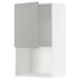 METOD Wall cabinet for microwave oven, white/Havstorp light grey, 60x37x100 cm