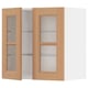 METOD Wall cabinet w shelves/2 glass drs, white/Vedhamn oak, 60x37x60 cm