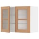 METOD Wall cabinet w shelves/2 glass drs, white/Vedhamn oak, 80x37x60 cm