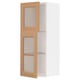 METOD Wall cabinet w shelves/2 glass drs, white/Vedhamn oak, 40x37x100 cm