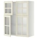 METOD Wall cabinet w shelves/4 glass drs, white/Bodbyn off-white, 80x37x100 cm