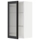 METOD Wall cabinet w shelves/glass door, white/Hejsta anthracite reeded glass, 40x37x80 cm