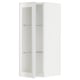 METOD Wall cabinet w shelves/glass door, white/Hejsta white clear glass, 30x37x80 cm