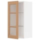 METOD Wall cabinet w shelves/glass door, white/Vedhamn oak, 40x37x80 cm