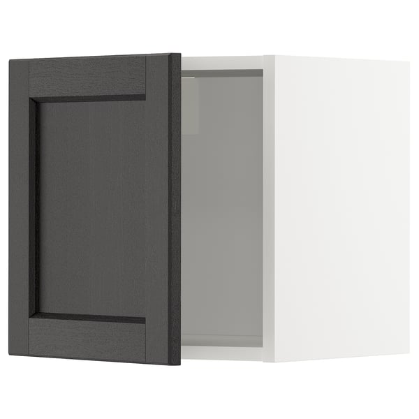 METOD Wall cabinet, white/Lerhyttan black stained, 40x37x40 cm