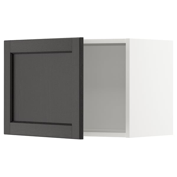 METOD Wall cabinet, white/Lerhyttan black stained, 60x37x40 cm