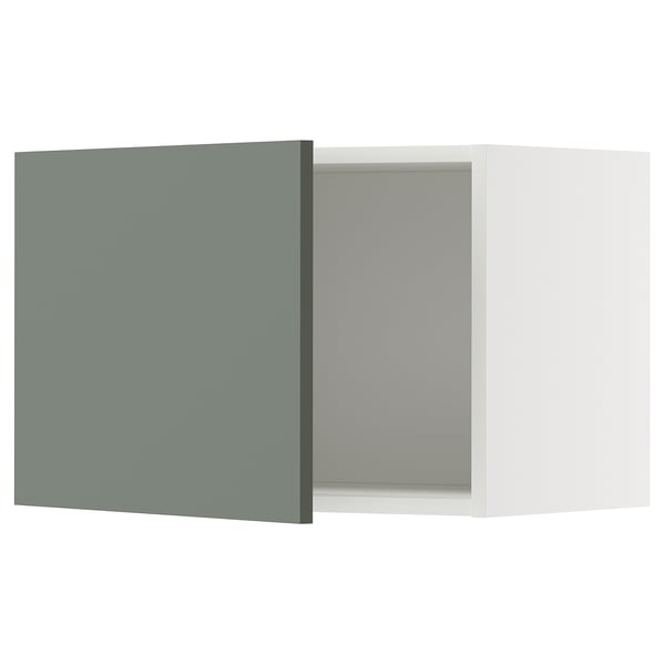 METOD Wall cabinet, white/Nickebo matt grey-green, 60x37x40 cm
