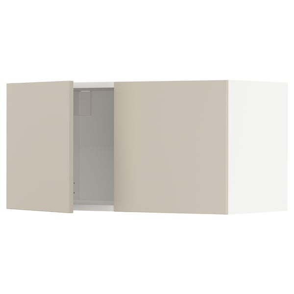 METOD Wall cabinet with 2 doors, white/Havstorp beige, 80x37x40 cm