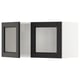 METOD Wall cabinet with 2 glass doors, white/Lerhyttan black stained, 80x37x40 cm