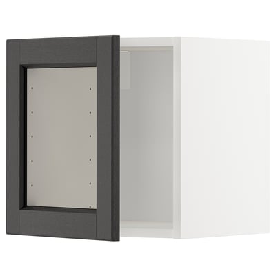 Modular kitchen cabinet set with black-stained ash frame and bevelled glass doors, featuring extensive storage and contemporary design.