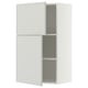 METOD Wall cabinet with shelves/2 doors, white/Aspudden light grey, 60x37x100 cm