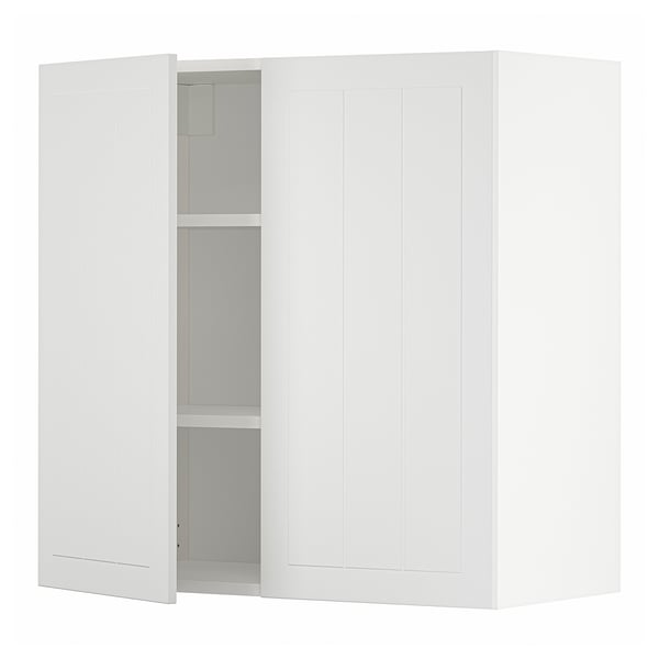 METOD Wall cabinet with shelves/2 doors, white/Stensund white, 80x37x80 cm