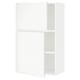 METOD Wall cabinet with shelves/2 doors, white/Voxtorp matt white, 60x37x100 cm