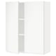 METOD Wall cabinet with shelves/2 doors, white/Voxtorp matt white, 80x37x100 cm
