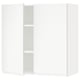 METOD Wall cabinet with shelves/2 doors, white/Voxtorp matt white, 80x37x80 cm