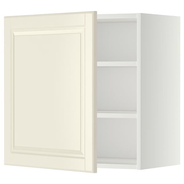 METOD Wall cabinet with shelves, white/Bodbyn off-white, 60x37x60 cm