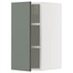 METOD Wall cabinet with shelves, white/Nickebo matt grey-green, 30x37x60 cm