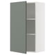 METOD Wall cabinet with shelves, white/Nickebo matt grey-green, 60x37x100 cm
