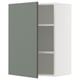METOD Wall cabinet with shelves, white/Nickebo matt grey-green, 60x37x80 cm