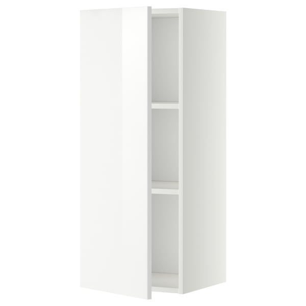 METOD Wall cabinet with shelves, white/Ringhult white, 40x37x100 cm