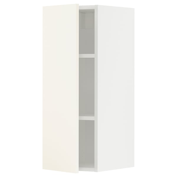 METOD Wall cabinet with shelves, white/Vallstena white, 30x37x80 cm