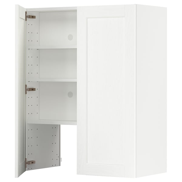 White METOD kitchen cabinet with three adjustable shelves.