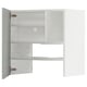 An open white METOD kitchen cabinet with shelves inside. Modern, clean, and organised.
