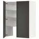 METOD kitchen cabinet, black, rectangular, modern design. Open door revealing adjustable shelves.