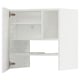 White METOD kitchen cabinet, modern, glossy, with adjustable shelves and snap-on hinges.
