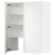 This image shows a white METOD kitchen cabinet with three shelves. It a modern design with sturdy construction and adjustable shelves.