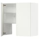 White METOD cabinet, open with adjustable shelves.