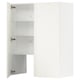 A white METOD kitchen cabinet with adjustable shelves and hinged doors, designed for modular kitchen systems.