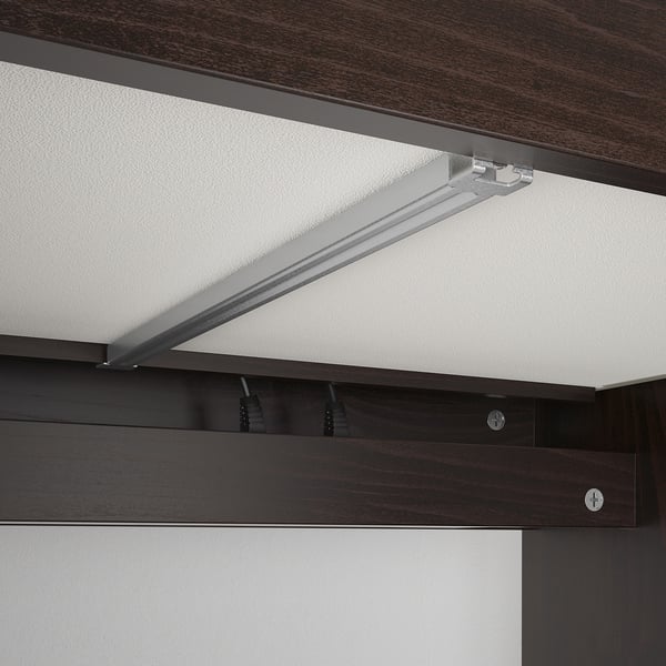 MICKE Desk, black-brown, 73x50 cm