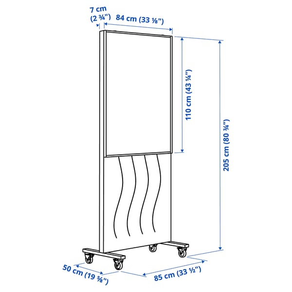 MITTZON Frame w cstrs/acoustic scrn/whtbrd, Gunnared beige/white, 85x205 cm