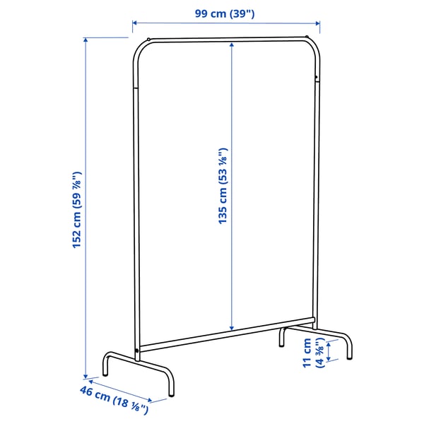 MULIG Clothes rack, white, 99x152 cm