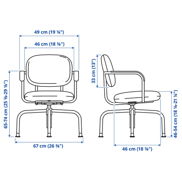 MULLSJÖ Swivel chair, Gräsnäs dark grey