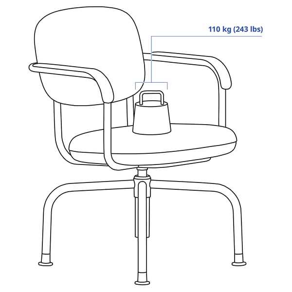 MULLSJÖ Swivel chair, Gräsnäs dark grey