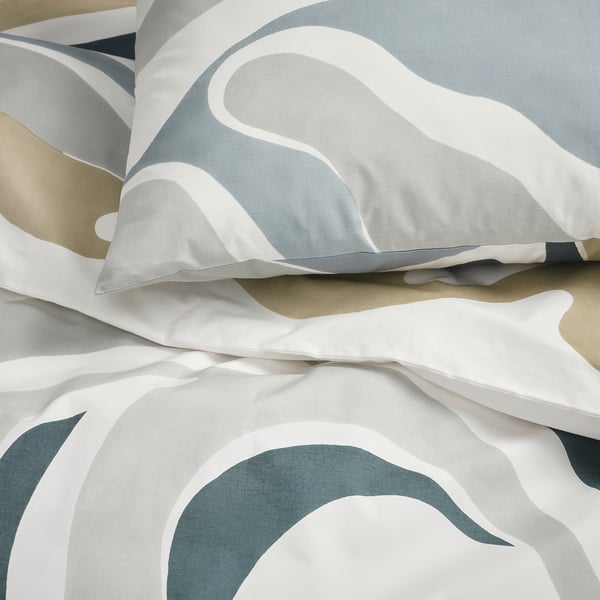 MYGGLASVINGE Duvet cover and 2 pillowcases, multicolour, 240x220/50x80 cm
