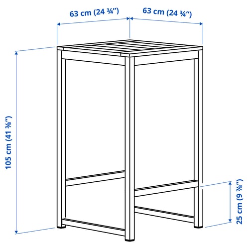 Illustration with measurements for the product: NÄMMARÖ.