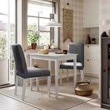 NÄSINGE / BERGMUND Table and 2 chairs, white/Gunnared medium grey white, 80x60 cm