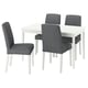 NÄSINGE / BERGMUND Table and 4 chairs, white/Gunnared medium grey white, 130x80 cm
