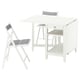 NÄSINGE / FRÖSVI Table and 2 chairs, gateleg table white/folding white/Knisa light grey, 48/104/159x85 cm