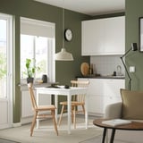 NÄSINGE / HÖGVED Table and 2 chairs, white/birch veneer, 80x60 cm