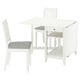 NÄSINGE / NÄSINGE Table and 2 chairs, gateleg table white/white Tibbleby beige-grey, 48/104/159x85 cm