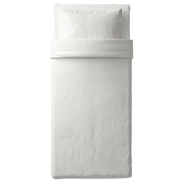 NATTJASMIN Duvet cover and pillowcase, white, 150x200/50x80 cm