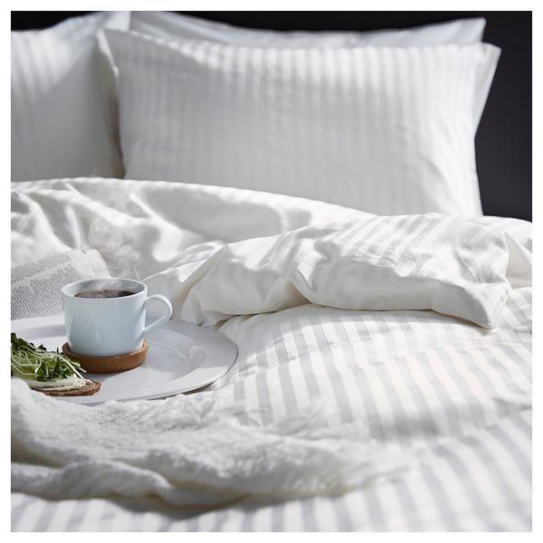 NATTJASMIN Duvet cover and pillowcase, white, 150x200/50x80 cm