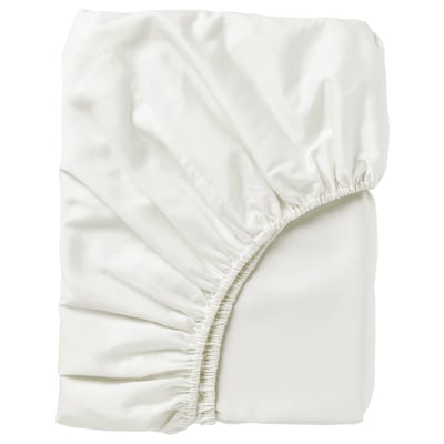 NATTJASMIN Fitted sheet, white, Queen