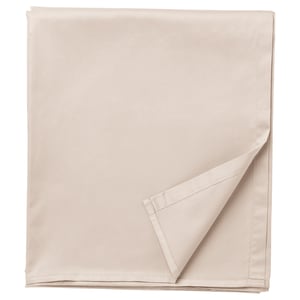 Folded NATTJASMIN bed sheet, beige, cotton/lyocell blend, smooth texture, simple, elegant design.